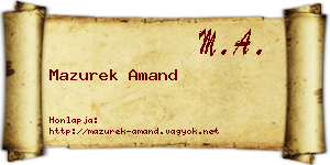 Mazurek Amand névjegykártya